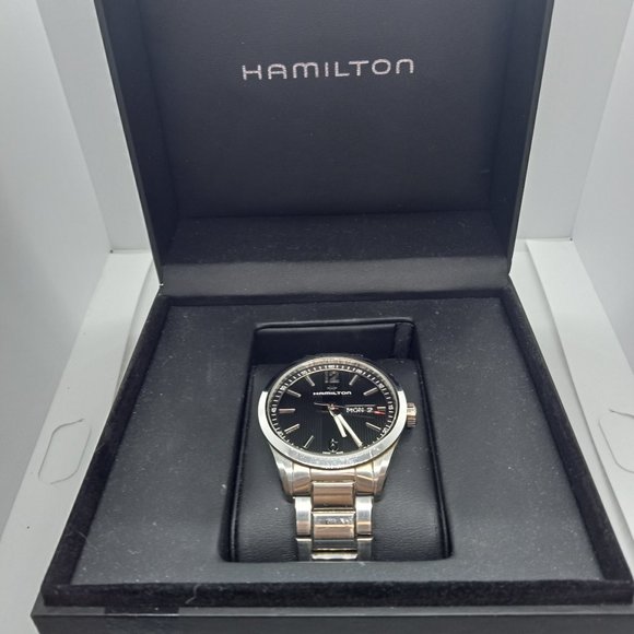 HAMILTON Broadway H433110 Day Date Black Dial Quartz Men's Watch - Picture 2 of 12